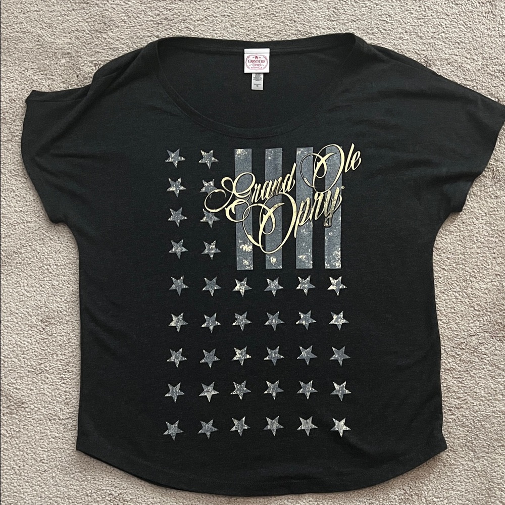 Grand Ole Opry Women's Black Short Sleeve Tee-size Medium, EUC